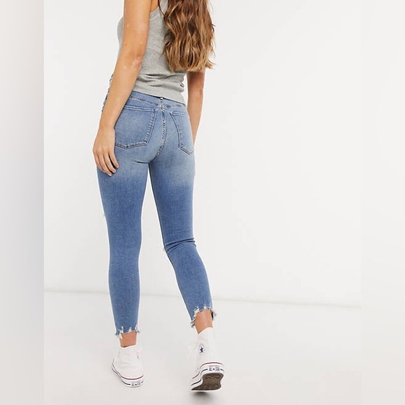 Zara The Skinny High Rise Distressed Ripped Jeans SZ 27 - Picture 2 of 15